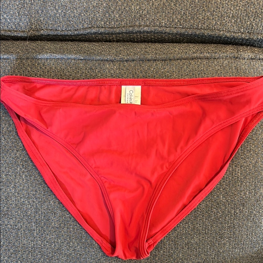 Calvin Klein deep Red Bikini Bottom size L